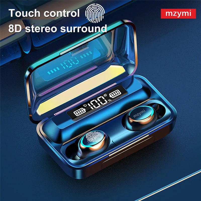 mzymi F9 True Wireless Earphones 8D Stereo Surround TWS Bluetooth Headphones Waterproof Earbuds Sports Headset For XIAOMI