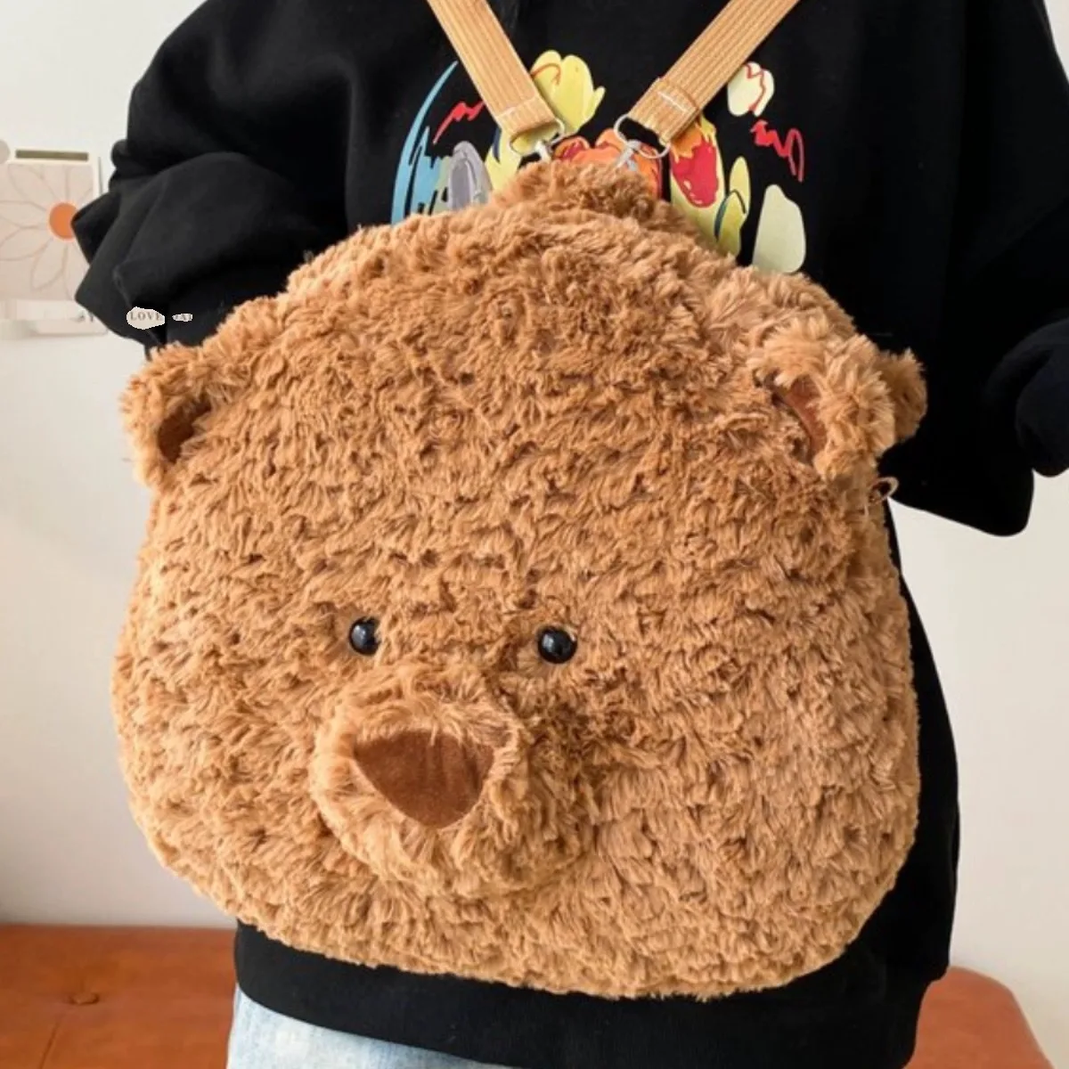 2IN1 Cute Bear Backpack For Girls Kids , Women Bear Plush Handbag Cartoon Stuffed Bag