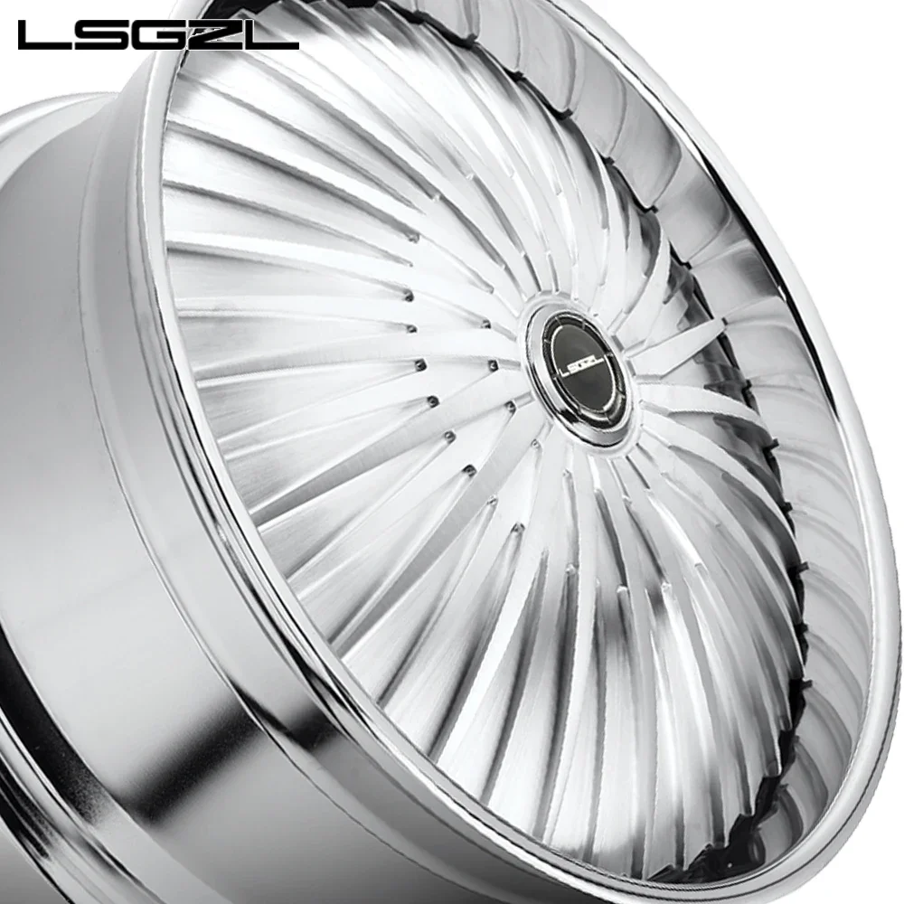 LSGZL 2023 حافة عجلة السيارة المخصصة سبيكة مزورة 2 قطعة مقعر عميق 19-24 بوصة الألومنيوم حالة جديدة 35 مللي متر Et 98 مللي متر 100 مللي متر PCD #5