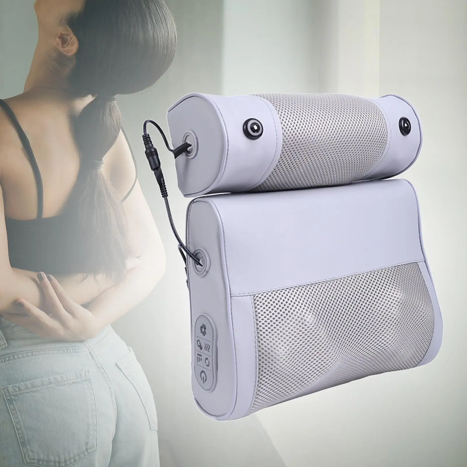 กระดูกสันหลังส่วนคอนวดแบบพกพาสบายคอไหล่หมอนนวดหมอนเอวสําหรับเตียงห้องนั่งเล่นโซฟาฤดูหนาวห้องนอน