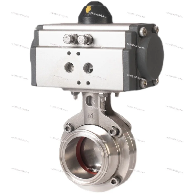 Pneumatic quick-release butterfly valve D981XF sanitary clamp type food and beverage discharge chuck