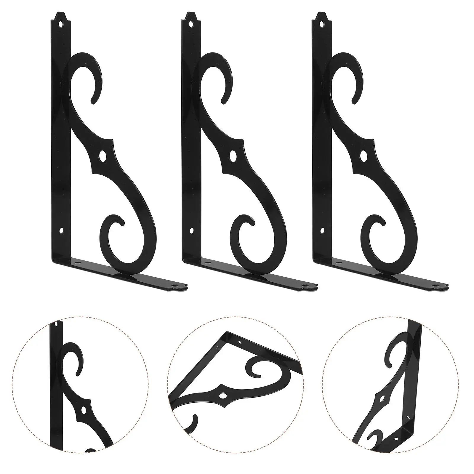 

Кронштейны для настенных полок, 6 шт., сверхпрочные, железные, угловые, для экономии пространства, настенные, 90-градусные, прямоугольные