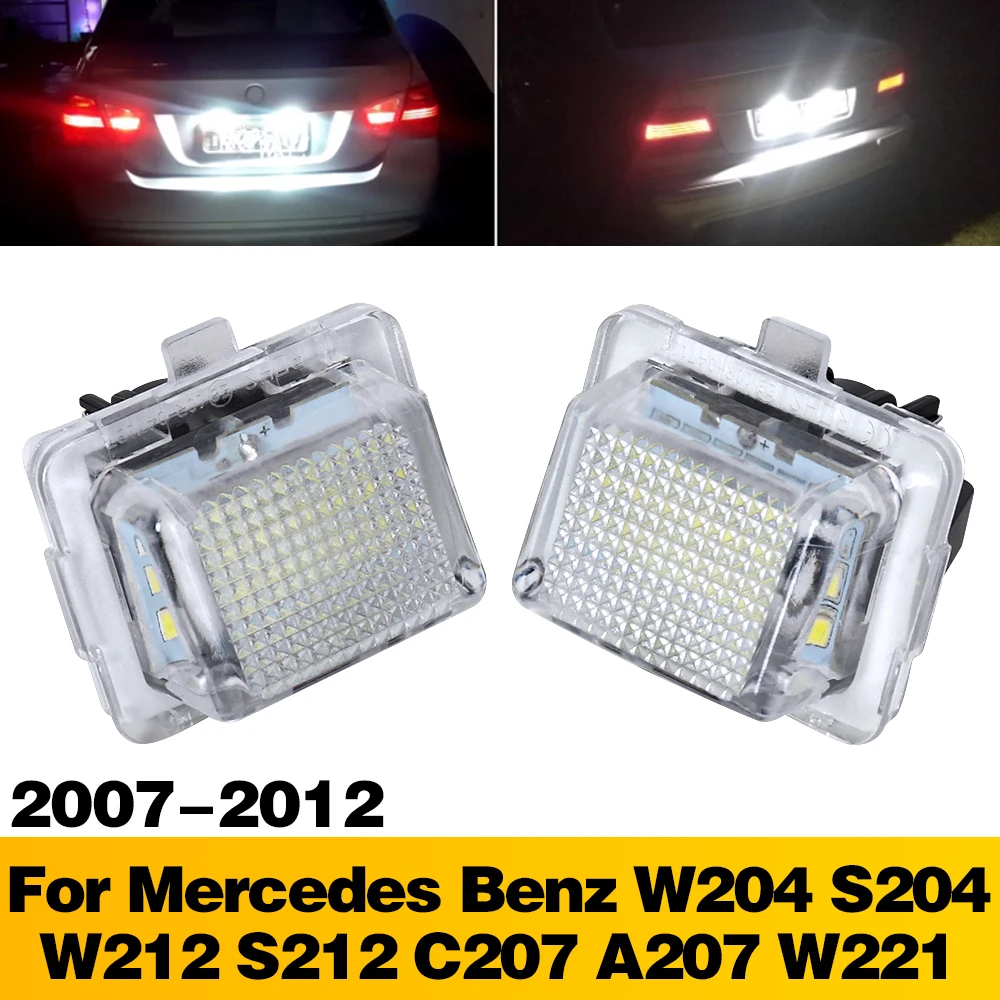 

2 Pcs Car License Plate Lights Accessories For Mercedes Benz W204 S204 W212 S212 C207 A207 W221 2007-2012