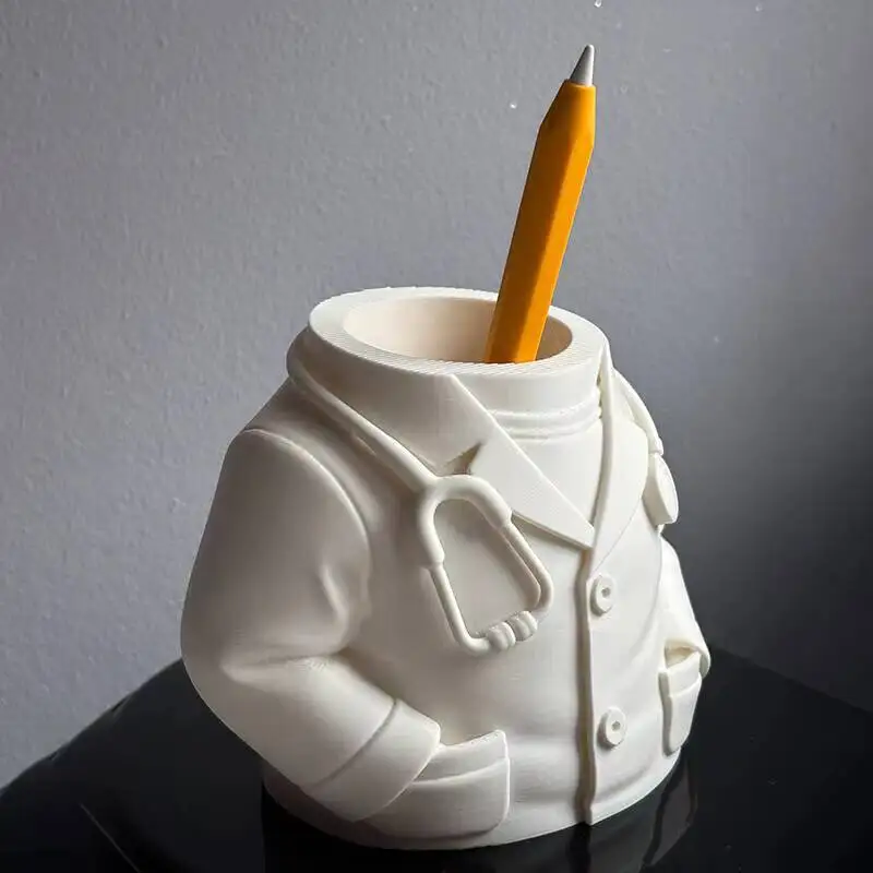 3D Printed Medical Staff Pen Holder Doctor Nurse Figurine Desktop Organizer Creative Storage Box Office Home Decoration Gift view 4