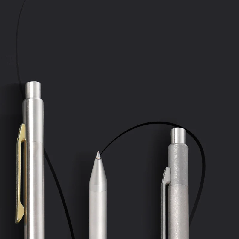 Outdoor Portable EDC Titanium Alloy Ball Neutral Metal Signature Pen, Press Type Tactical Pen