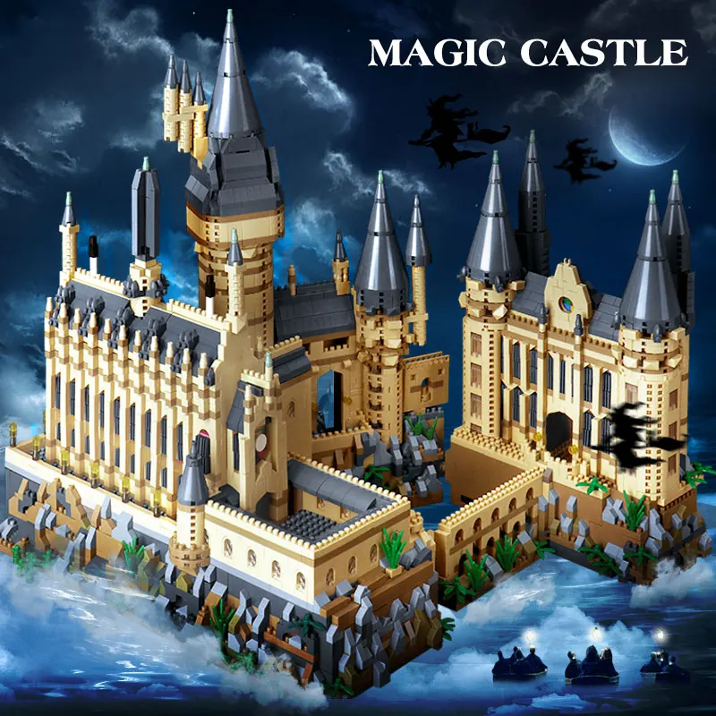 Micro Bricks City Creative Medieval Magic Castle Series School Architecture Model Building Blocks Gifts Toys Kid Adult Child