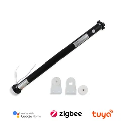 Rechargeable Tuya Zigbee Roller Blinds Motor for 38mm Tube, Motorized Roller Shades Automatic Blinds Curtain Opener APP Control