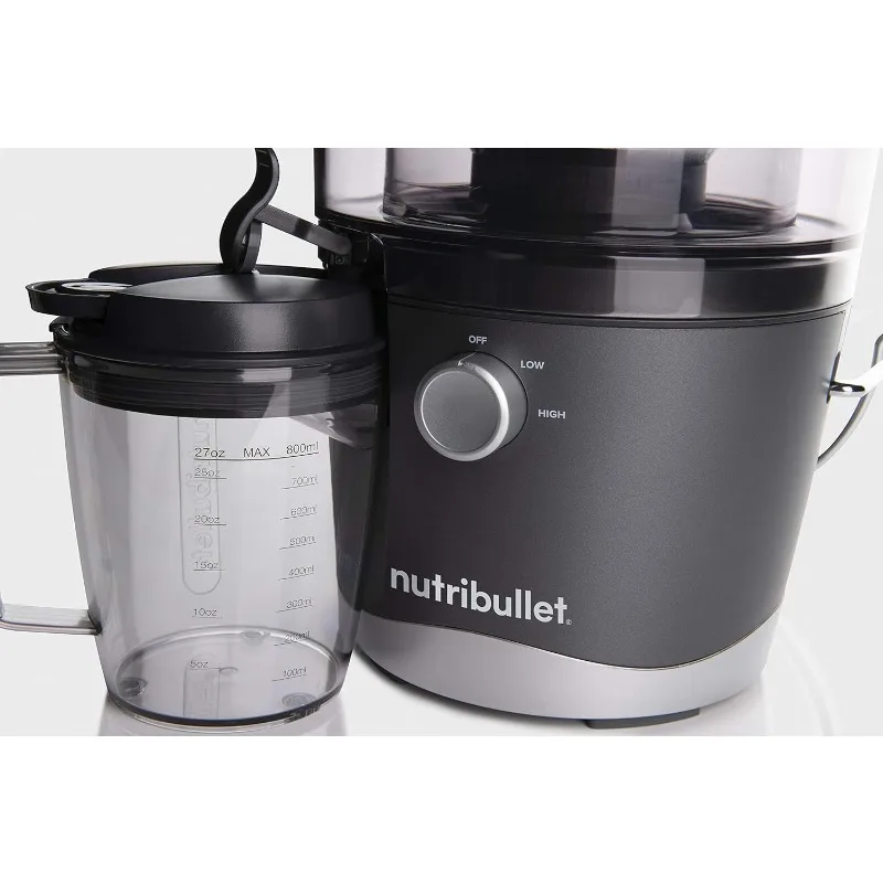 NutriBullet-Ju479 Centrifuge Machine pour Fruits, 05/09/2018 et relevés Alimentaire, 27 Onces/1.5 Litres, 800 Watts, Gris, NBJ50100