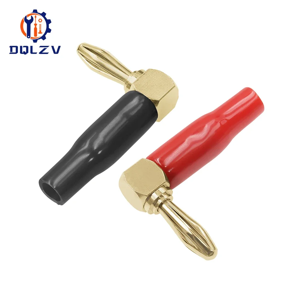 Right Angle 90 Degree 4mm Banana Plug Screw L Type Binding Post Amplifiers Video Speaker Adapter Connector