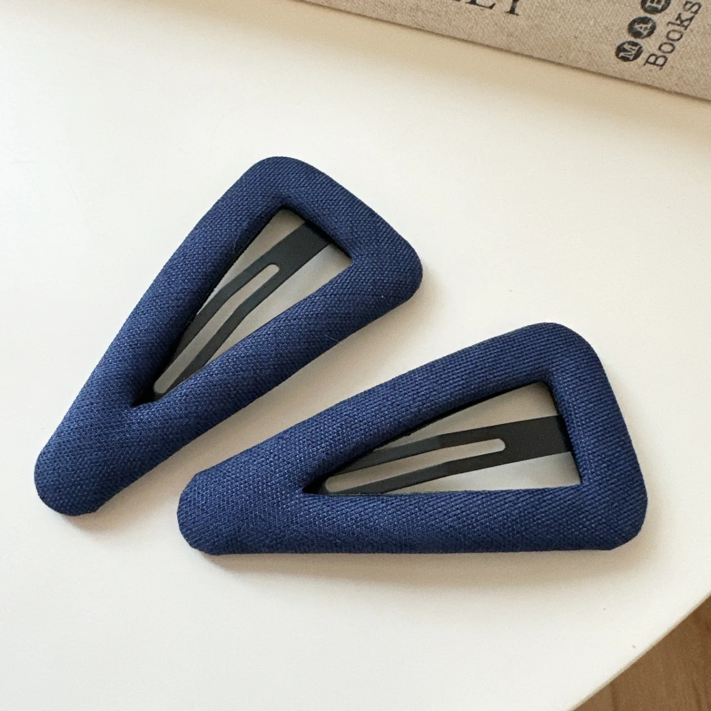 Vintage koreanische Haarspange, marineblau, gepunktet, Stoff-Haarnadel, handgefertigt, keine Schäden, Haar-Accessoires für Frauen, Haarspangen für Mädchen – Detail 29