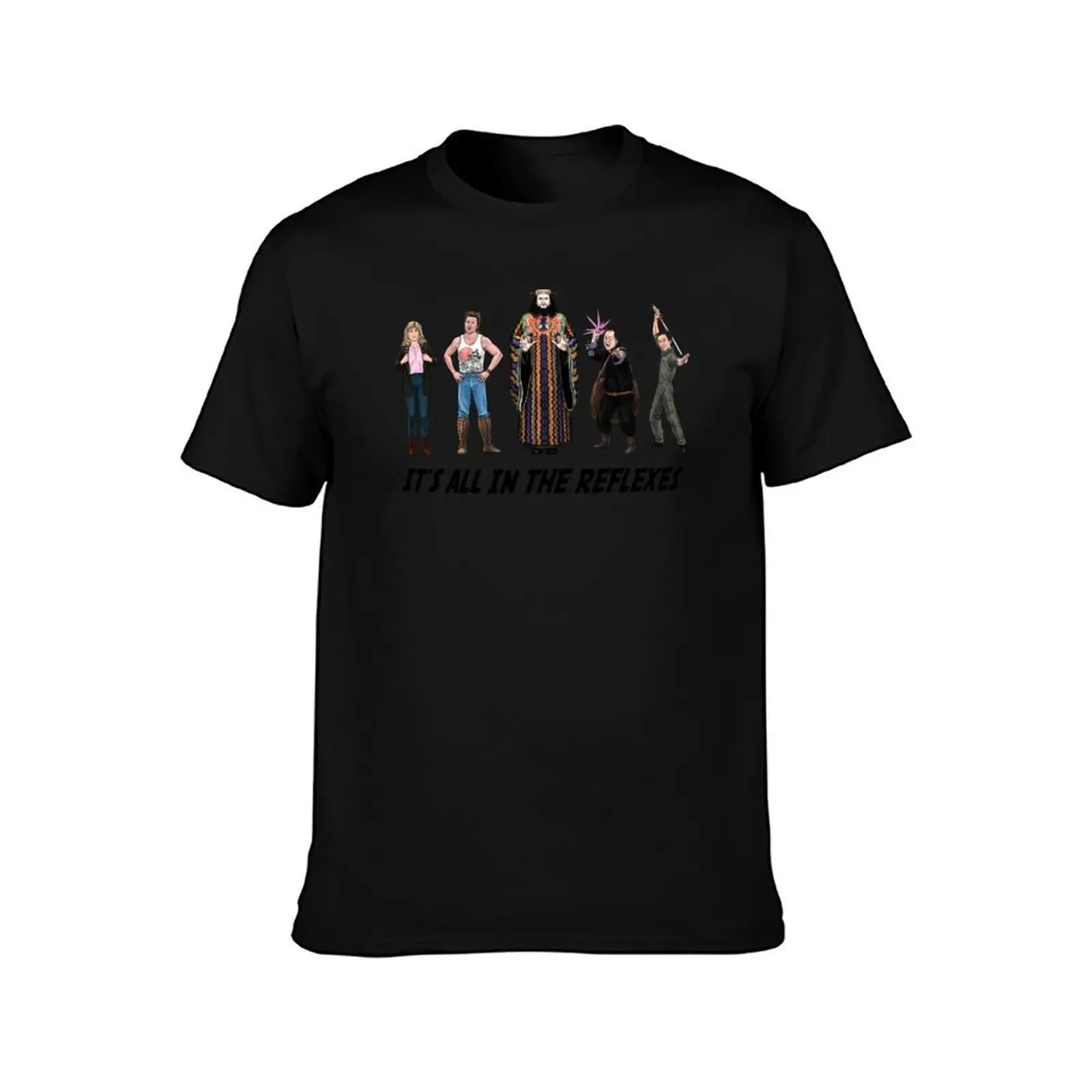 It's All In The Reflexes T-Shirt, Summer Casual Cotton Tee, Oversized Streetwear Tops, Vintage Graphic Print, Unisex Men Women