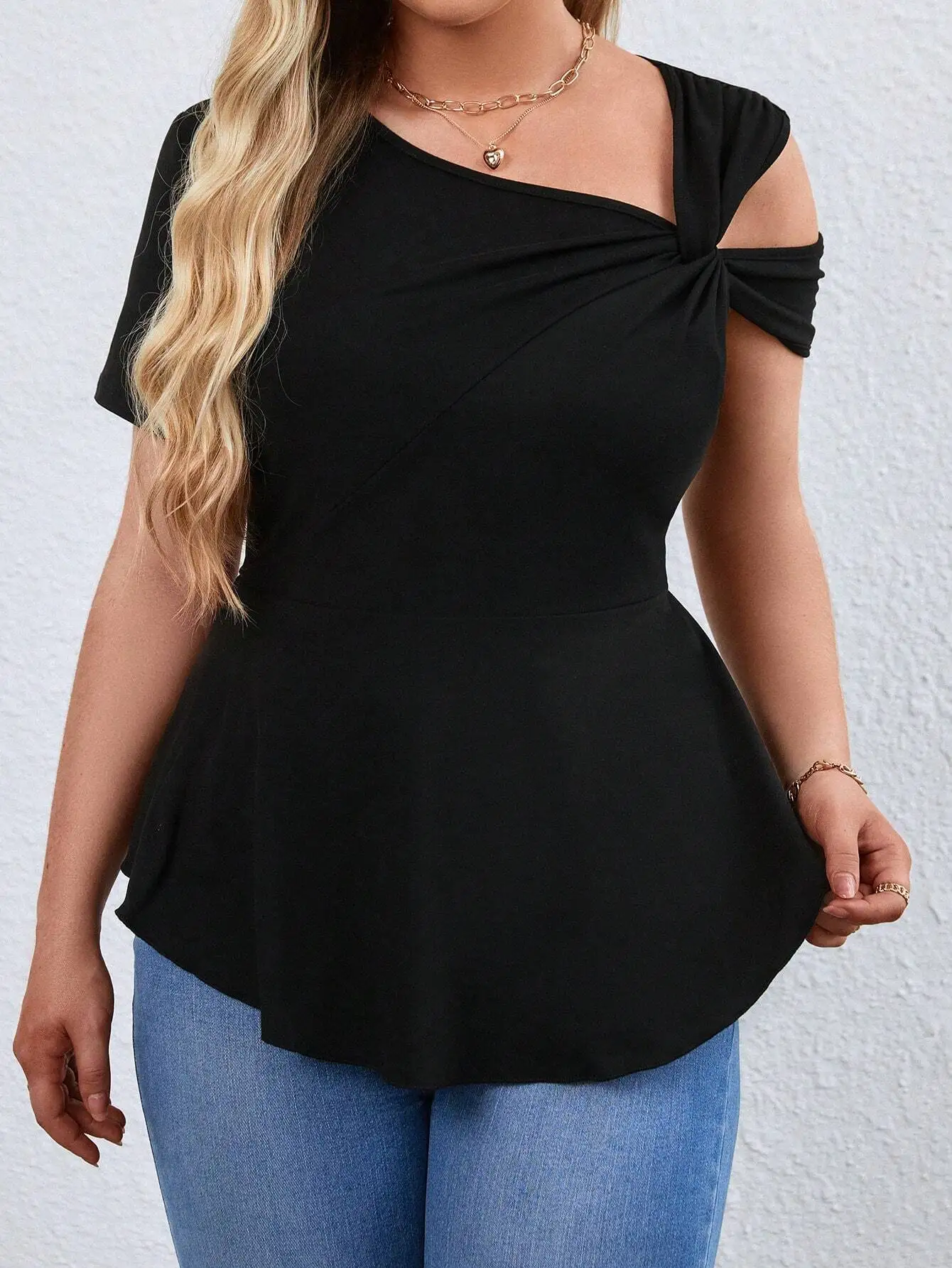 Polo-Kragen-Kurzarm-T-Shirt für Frauen lässig gestrickte Tops sexy elegant Plus Siz, Sommer und Herbst günstig und elegant 2024