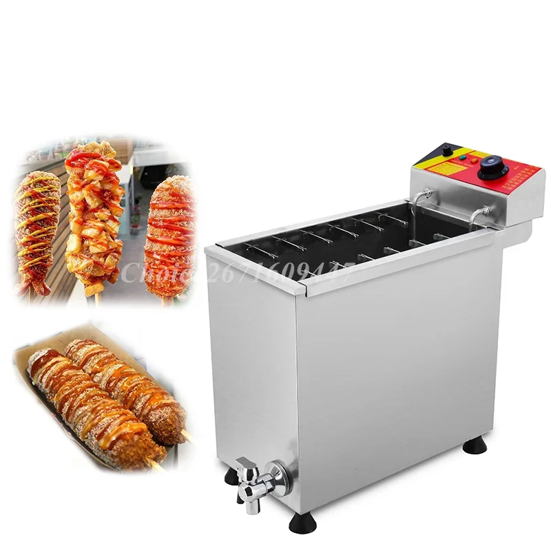 

Commercial Cheese Hot Dog Stick Thickened Stainless Steel Large Capacity Brushed Hot Dog Rod Fryer