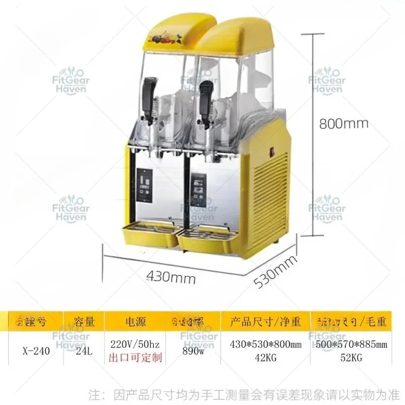 12L Singel Tank Slush Ice Machine Ice Cream Snow Smoothie Beverage Granita Maker Stainless Steel for Business Commercial