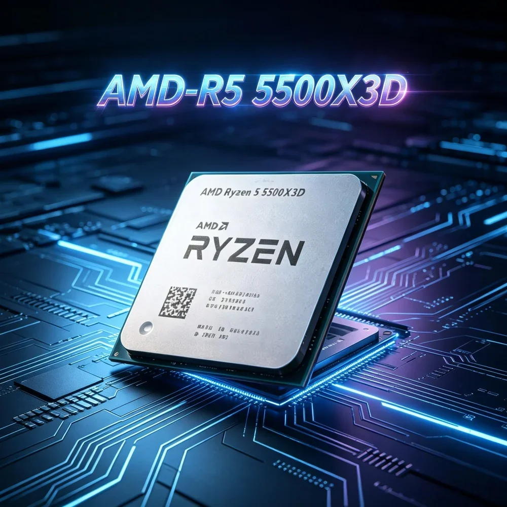 

AMD Ryzen 5 5500X3D High Performance CPU, 3GHz 6C12T, 96M Large Cache, AM4 DDR4 Premium Chip Without Cooler
