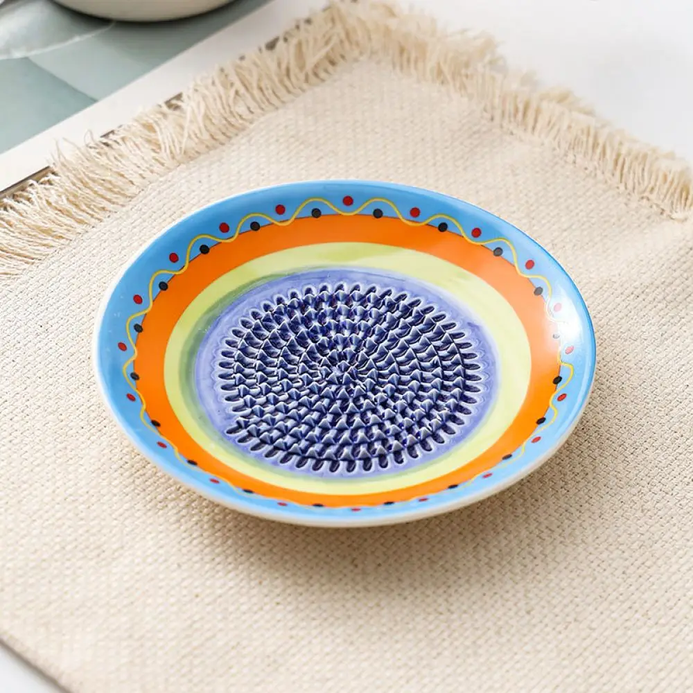 Manual Garlic Crusher Bowl Ceramic Ginger Grater Plate Kitchen Utensil For Mashed Vegetable Spice Sauce Making Gadget