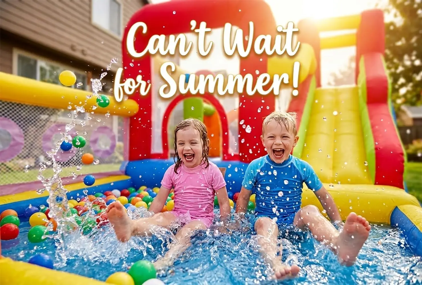 Inflatable Bounce Castle for Kids with Blower, Bouncy Jumping House Including Slide, Climbing Wall, Obstacle Course, Trampoline, and Ball Pit Pool for Indoor & Outdoor Use - view 3