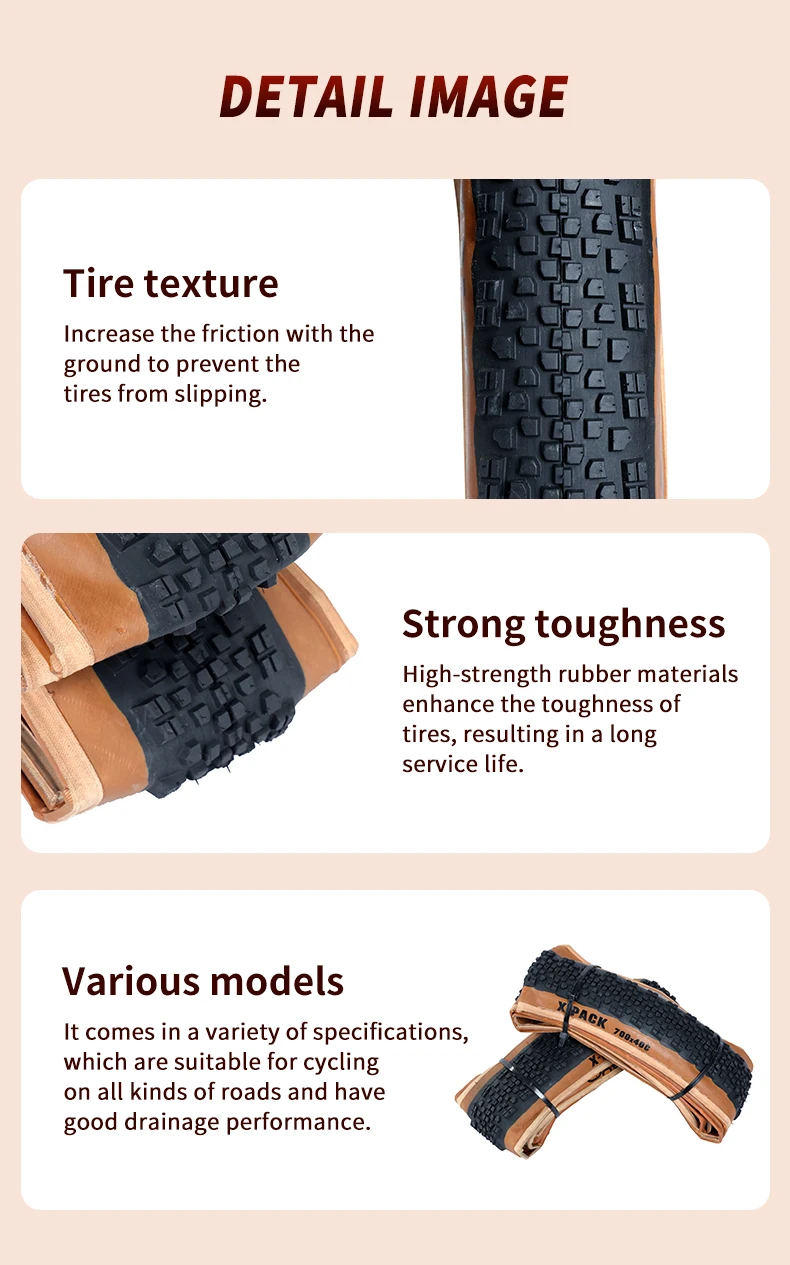 ONTRACK FALTBAND GRAVEL 700X38C 700X40C 700X45V X-PACK 30TPI HAUT BRAUN WAND SCHWARZ – Detail 2