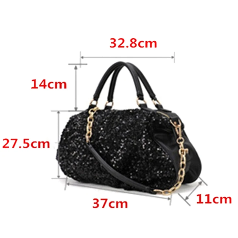 2022 New Women\'s Bag PU Leather Ladies Shoulder Bag Sequined Patent Leather Bag Casual Wild Hand Ladle Shoulder Bag Women