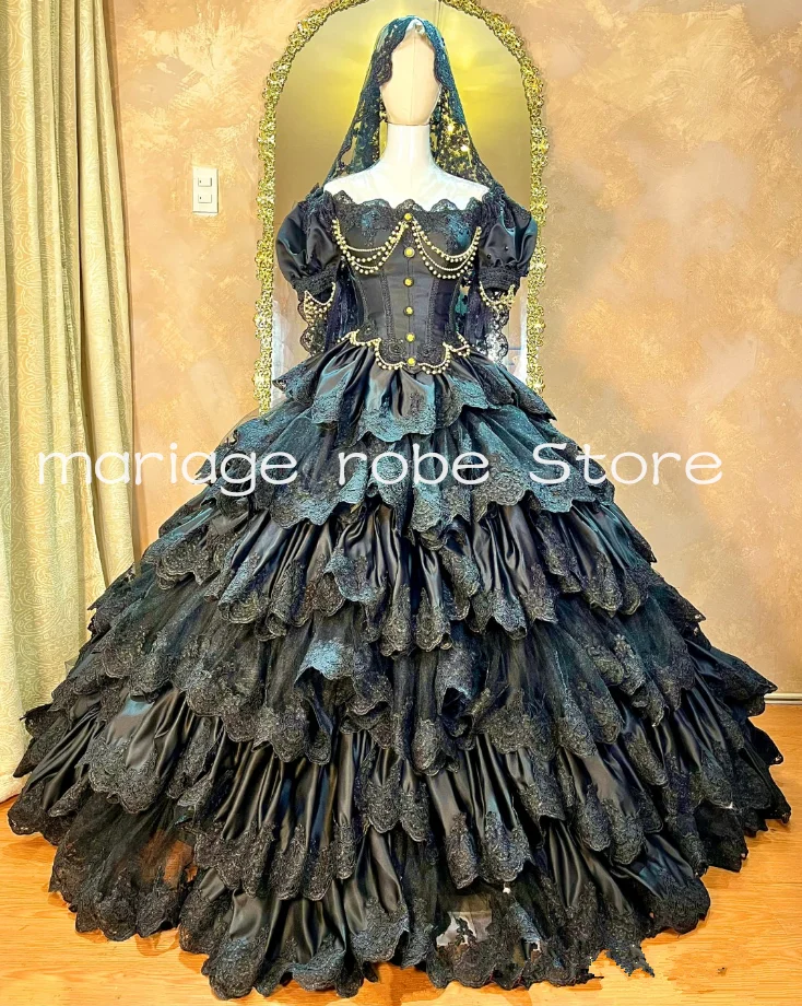 Enchantrail La robe de bal gothique élégante et mystérieuse