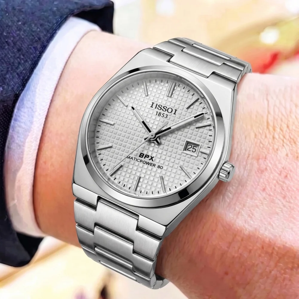 Popular Men's Waterproof Quartz Watch with Butterfly Clasp Stainless Steel Strap, Black Mesh Dial, Calendar, Waterproof Men's Watch, Business Workplace Simple Versatile Trendy Men's Watch Gift