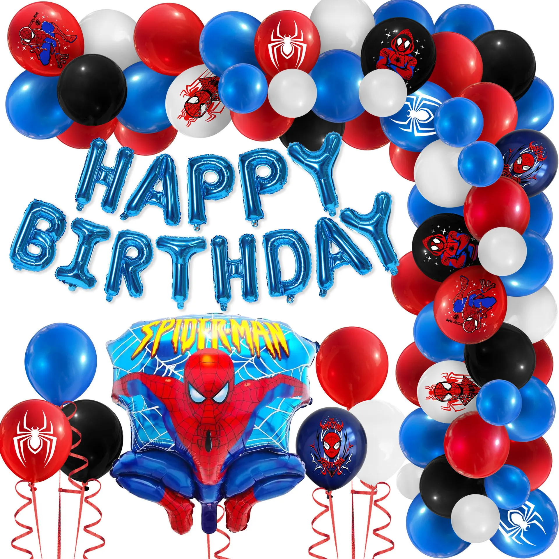 Spiderman Anime Geburtstag Party Dekoration Setup Set Luftballons Party Supplies Ballon Kinder Cartoon Spinne Float Globus Superheld