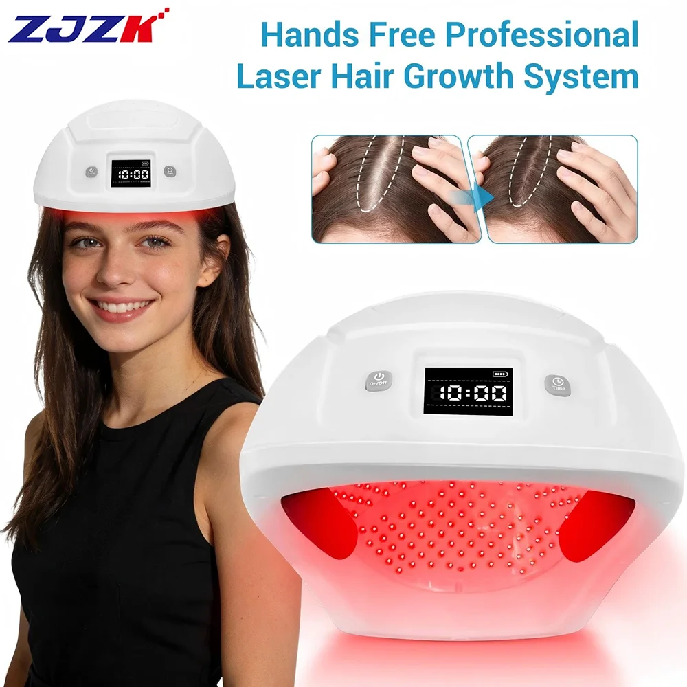

ZJZK 650nm Laser Phototherapy Hair Growth Helmet 164 Medical-Grade Diodes for Hair Loss Prevention Hair Density Improvement