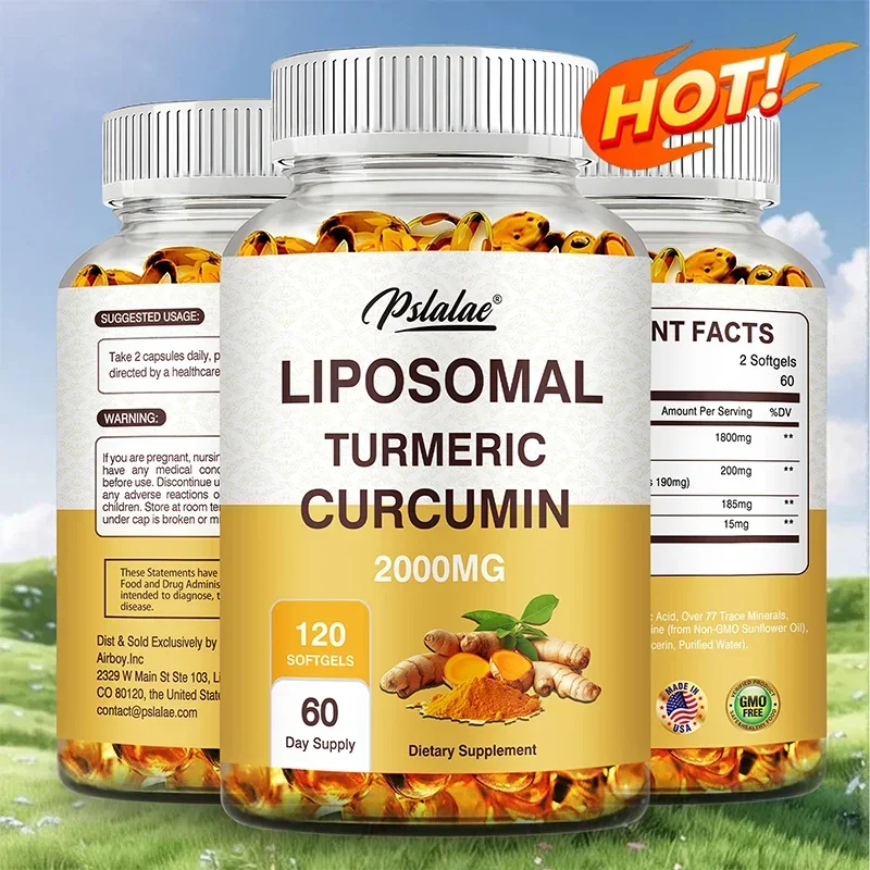 Liposomal Turmeric Curcumin - Improves Absorption, Enhances Joint Function, Promotes Joint and Bone Health, Antioxidant