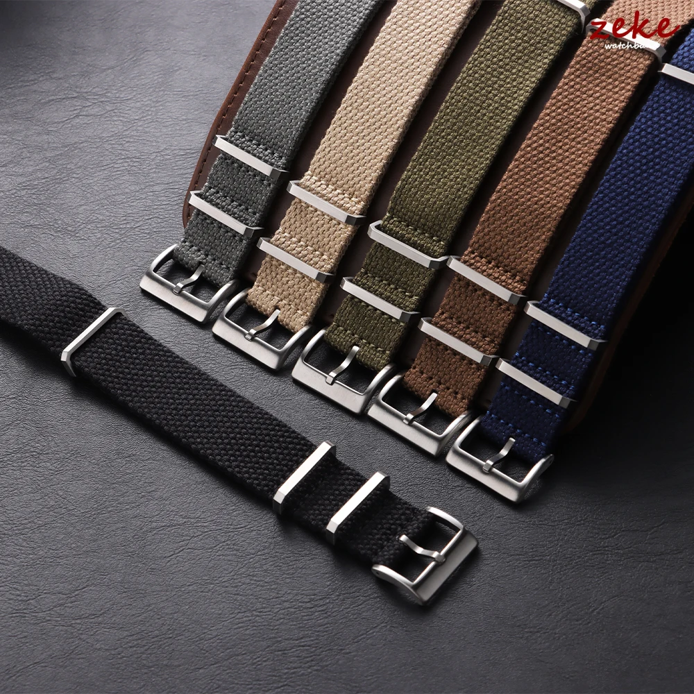 20mm 22mm Ribbed Nylon Watch Band Comfortable Watch Straps Loop Military Washable Bracelet for Men Watchbands Watch Accessories