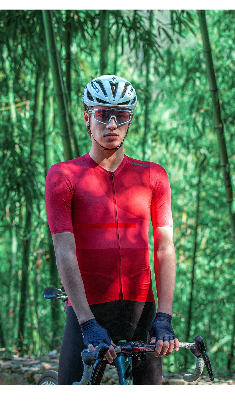 INBIKE Herren Radtrikot Kurzarm Sommer Atmungsaktiv Straßen- und Mountainbike-Bekleidung Outdoor-Sportbekleidung Fahrradbekleidung – Detail 12