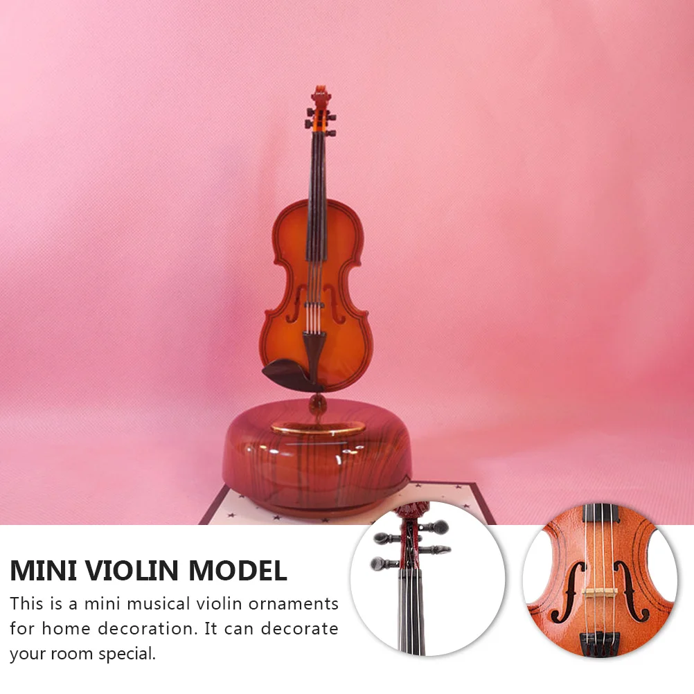 

Mini Musical Violin Desktop Decoration Rotating Music Box Vintage Style Violin Ornament Desktop Decoration Mini Violins
