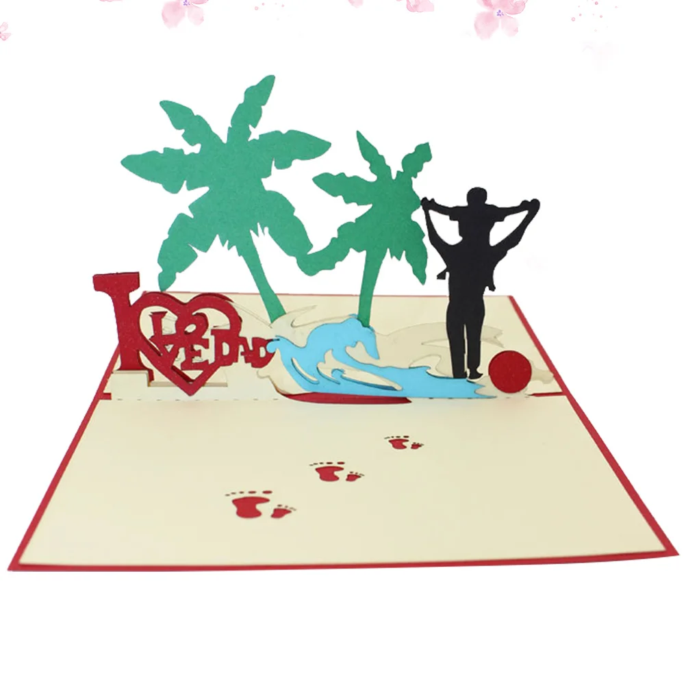 

3D Stereoscopic Blessing Paper Greeting Cards Handmade Creative Gift Cards Eco Friendly for Father's Day Unique Wish Card