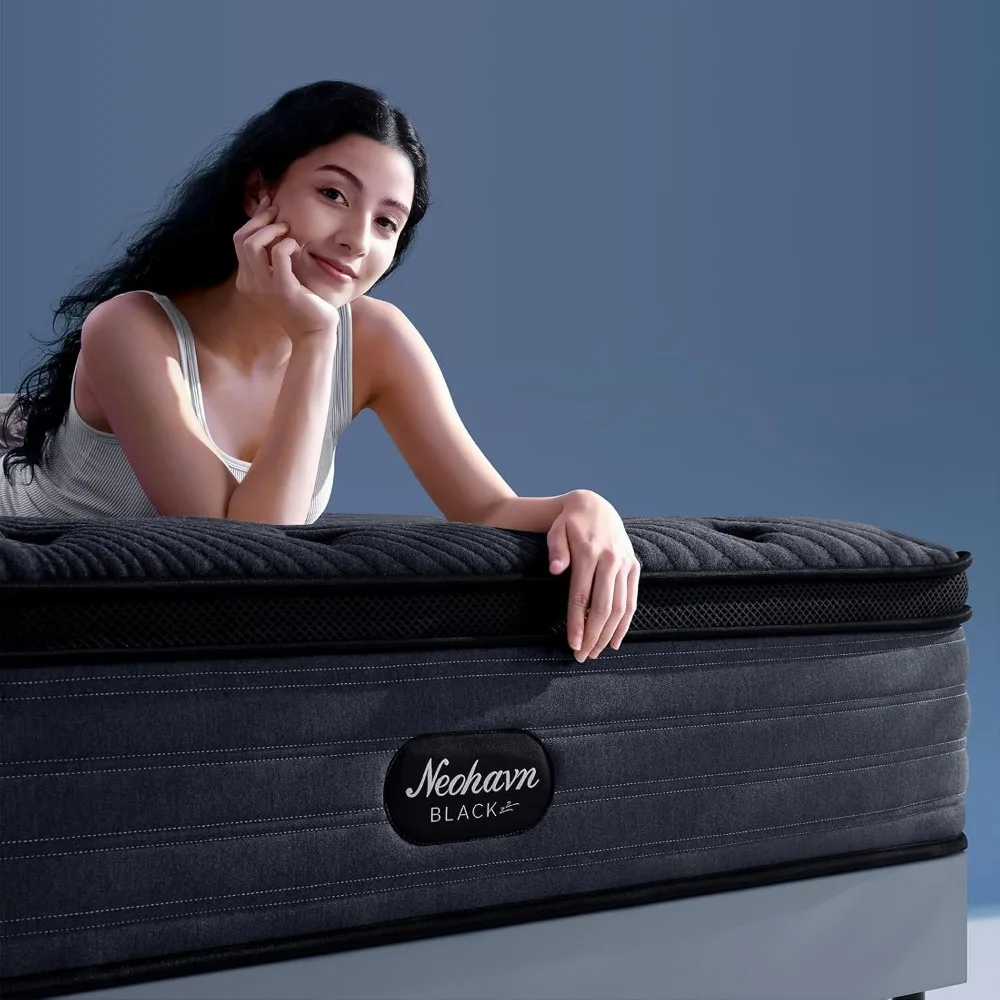 مرتبة إسفنجية ميموري فوم متوسطة الثابتة مقاس 12 بوصة، مقاس كوين، هجينة تبريد في صندوق، خالية من الألياف الزجاجية، غطاء محبوك ناعم #1