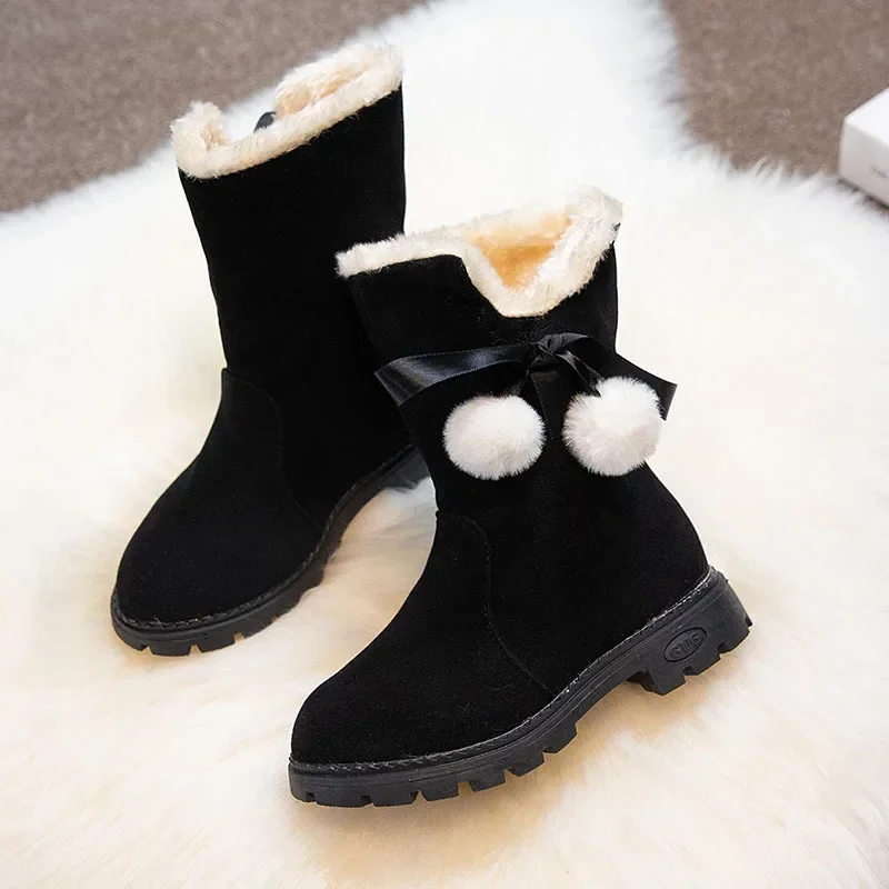 Botas De Nieve Kid Snow Boot Winter Boots Plush Children Cotton Boot Girl Princess Boot Anti Slip Kid Shoes Fashion Padded Boots