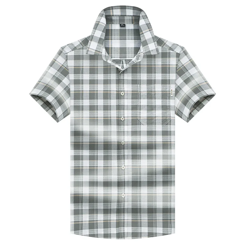 100 Cotton Woven Comfortable Breathable Business Men Short-sleeved Shirt Men