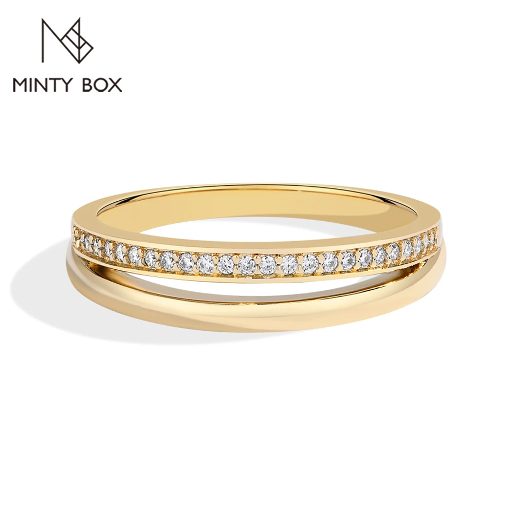

Кольца MINTYBOX S925 из стерлингового серебра с муассанитом, многослойные, с бриллиантами D/VVS1, обручальное кольцо, позолоченное 18-каратным золотом, ювелирные изделия для женщин, подарок