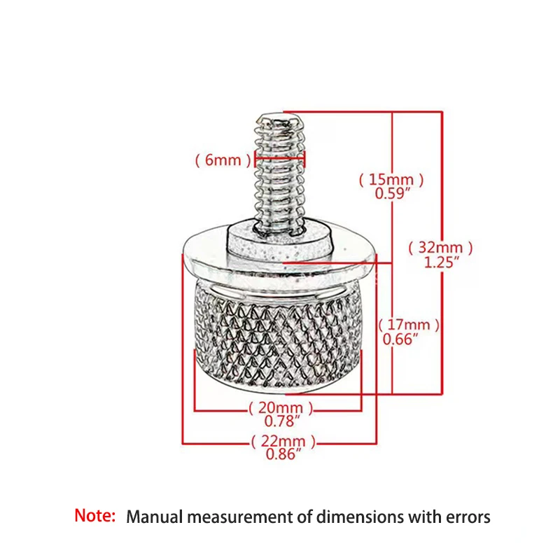 Tornillo de modificación de motocicleta, accesorio para Harley, cojín de asiento plateado, CNC, 6mm, tornillo de cojín de asiento Circular