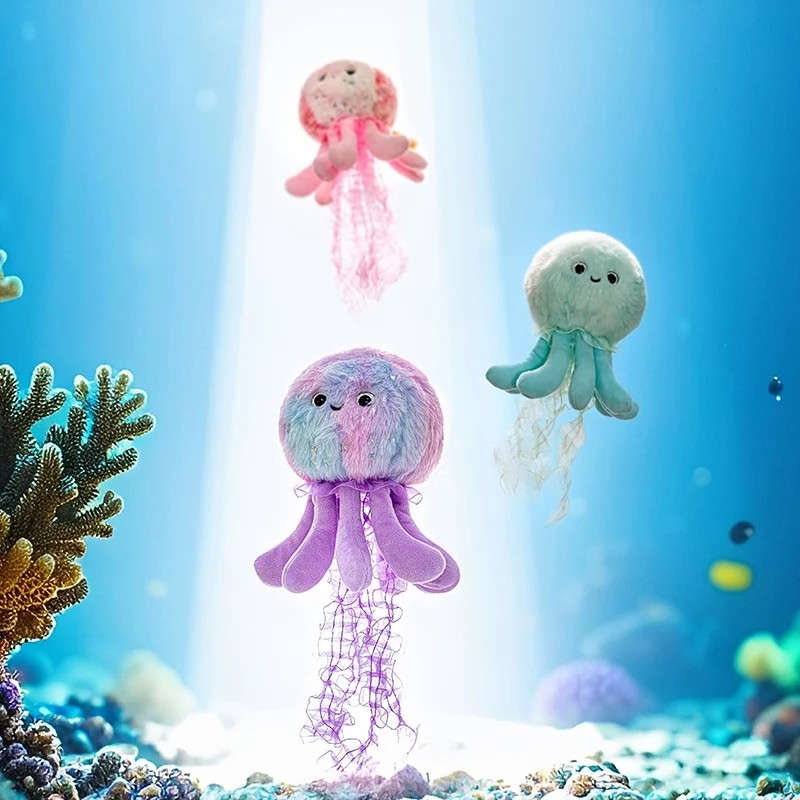 

Ethereal Ocean Animal Colorful​​ Jellyfish Plush Toy Soft Stuffed Sea Jelly Pendant Cute Bag Decor Plush Keychain For Girl