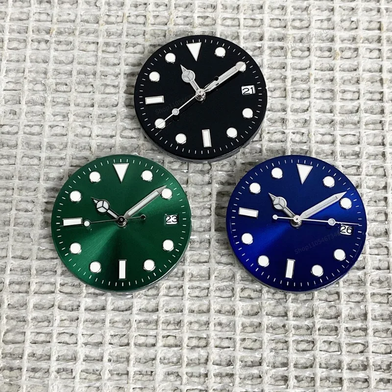 29MM literal blue-green luminous movement watch modification accessories