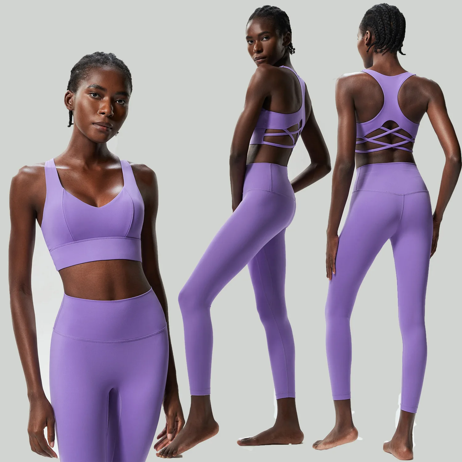 

Plus Size Women's Yoga Sets 2-Piece - Naked Feel Workout Outfit Quick Dry Fitness Clothes for Running Yoga
