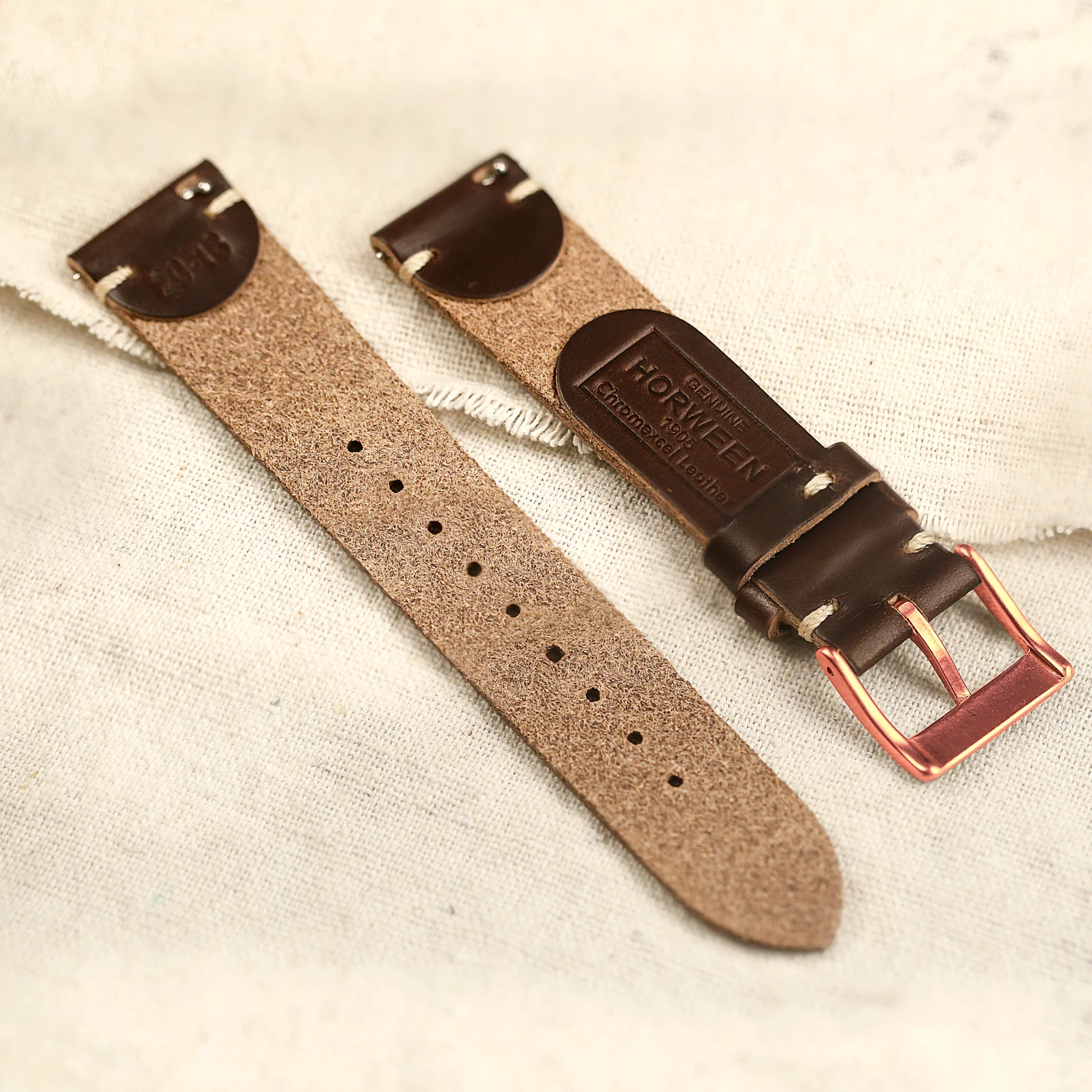 100% Genuine Leather Watch Bands With Quick Release Horween Horse Vintage Leather Watch Strap For Men 22mm18mm19mm20mm