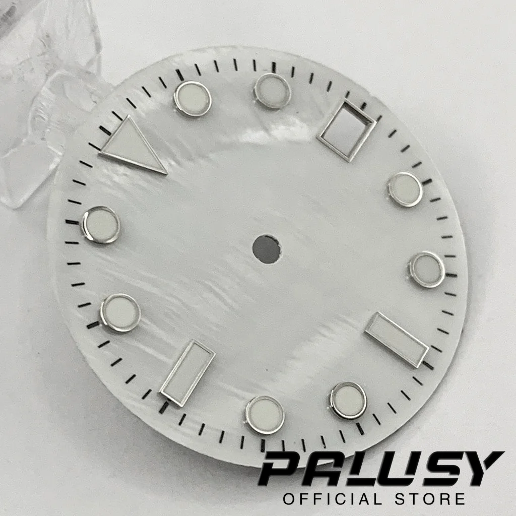 28.5mm NH35 Back White Blue Green Watch Dial Luminous Shell Watch Faces for NH35/NH35A/4R/7S Movement Replacement Parts