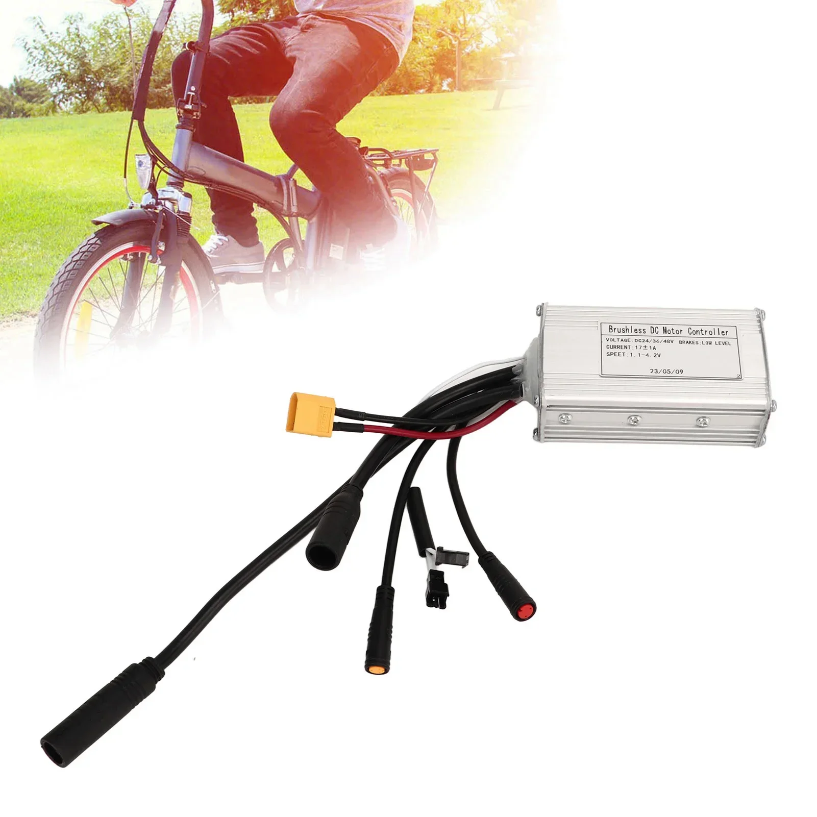 

Brushless Motor Controller 24V 36V 48V 17A Sine Wave 3 Mode Controller With Waterproof Connector For DIY Electric Bike