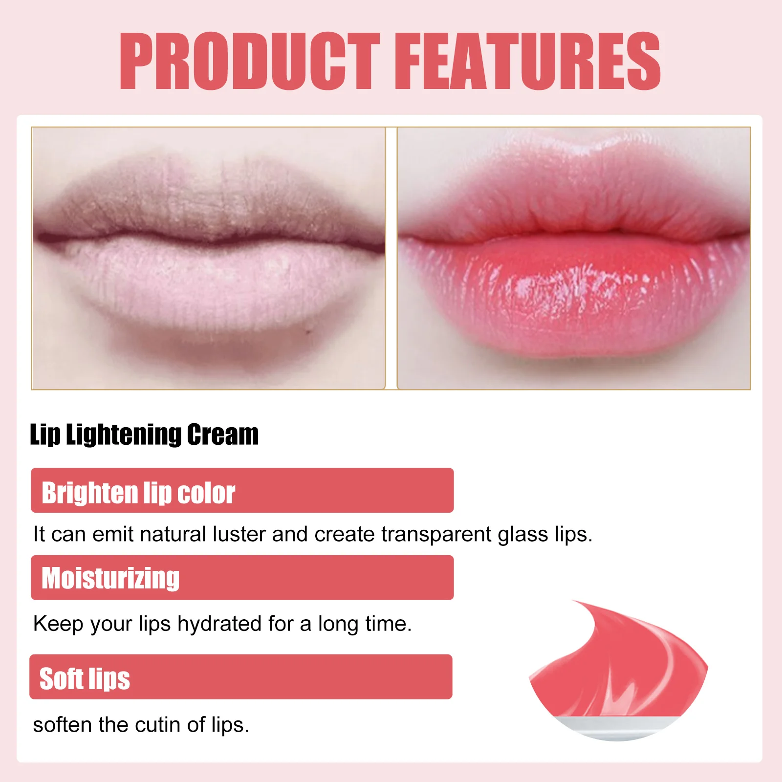 Eelhoe 5 teile/satz Lippen aufhellung creme feuchtigkeit spendender Lippen balsam verblassen Lippen linien lang anhaltendes Anti-Cracking Lippenstift Lippen pflege Make-up