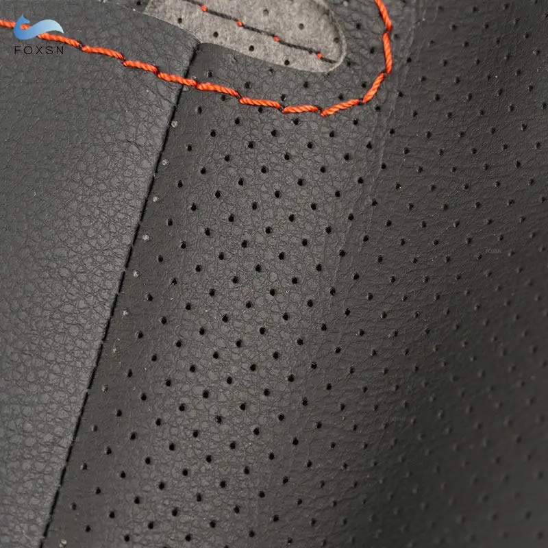 For Citroen DS5 DS 5 DS4S DS 4S 2013-2018 Car Steering Wheel Cover Perforated Microfiber Leather Trim with Threads Needles
