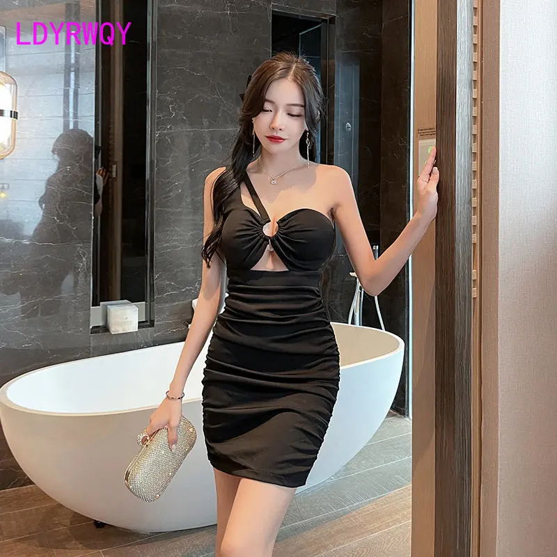 

2023 new sexy deep v bandeau hip slip dress nightclub bar backless temperament woman