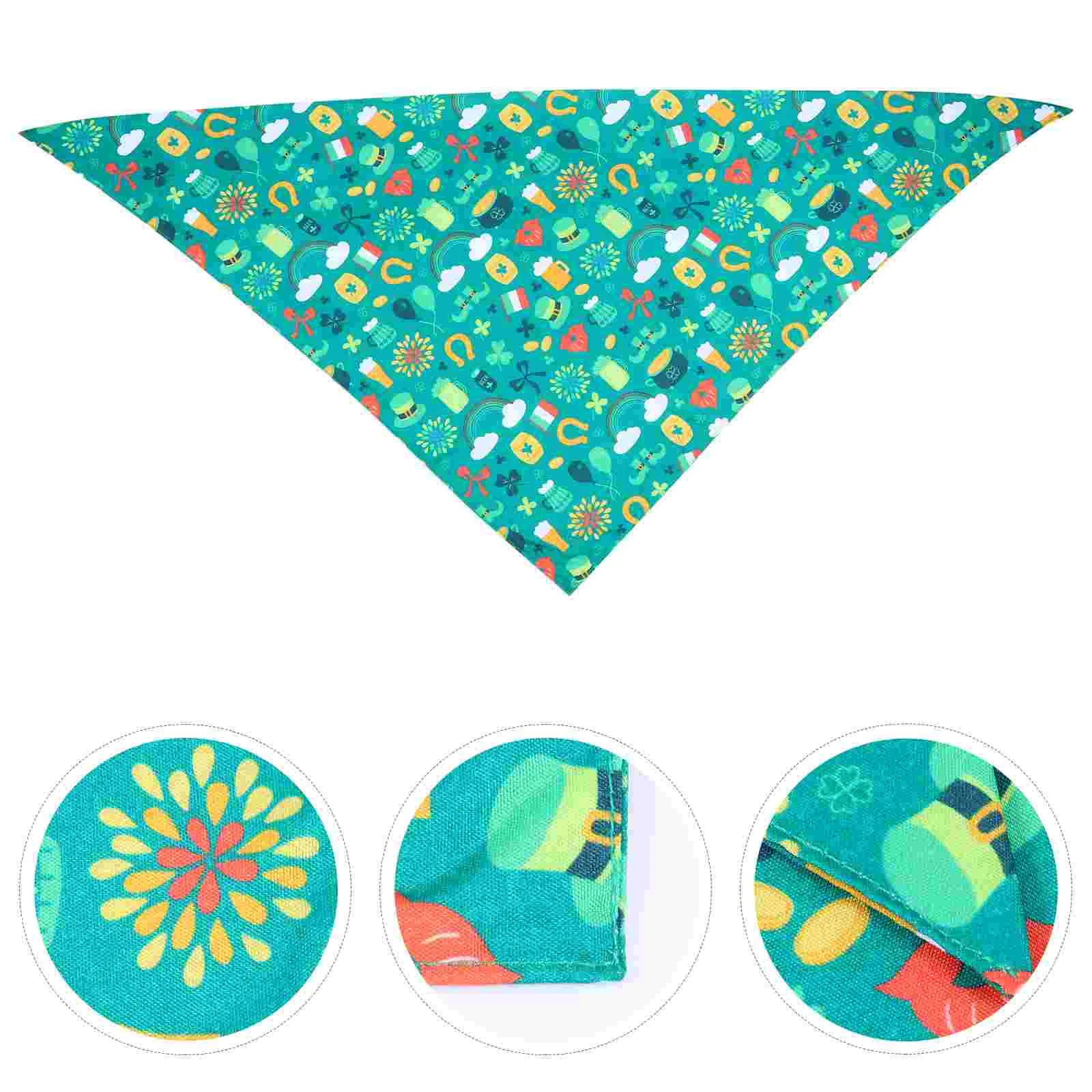 

Pet Bib Soft Polyester Dog Bandana St Patrick's Day Scarf Festive Pattern Drool Towel Machine Washable All Seasons Party