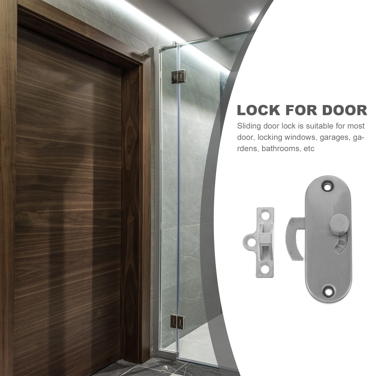 

Sliding Door Lock 90 Degree Right Angle Latch For Barn Pocket Screen Gate Wooden Fence Bathroom Outswing Door Security