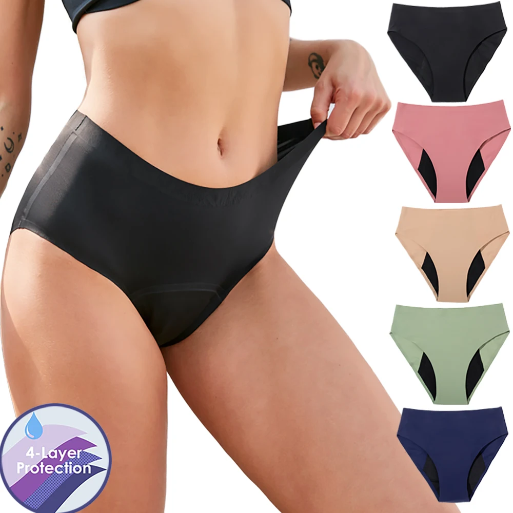 

4 Layer Leakproof Period Panties Menstrual Underwear Seamless Waterproof Culottes Menstruel Women Period Underwear Dropshipping