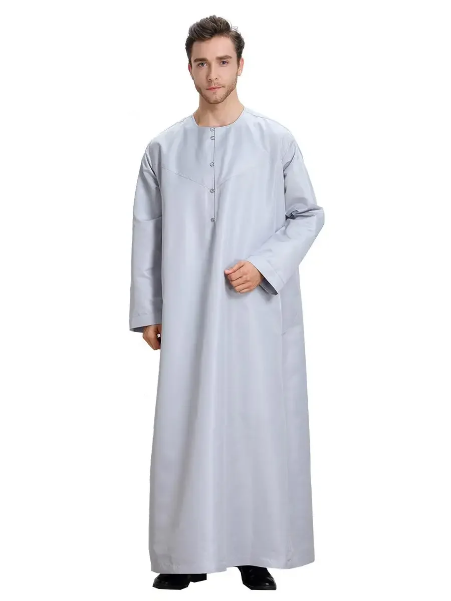 Islamic Clothing Men Muslim Jubba Thobe Ramadan Arabic Pakistan Saudi Arabia Abaya Dubai Long Sleeve Kaftan Muslim Dress Robe